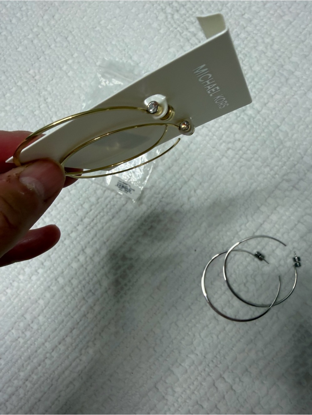 Michael Kors Gold and Silver Hoop Earrings - Picture 3 of 13